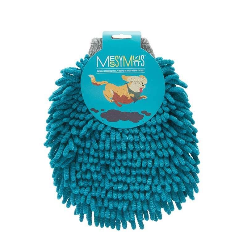 Messy Mutt Microfiber Chenille Dog Grooming Mitt, Paw Cleaner