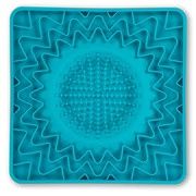 Messy Mutts Framed Spill Resistant Silicone Dog Lick Bowl Mat, Enrichment Dog Feeder, Color: Blue