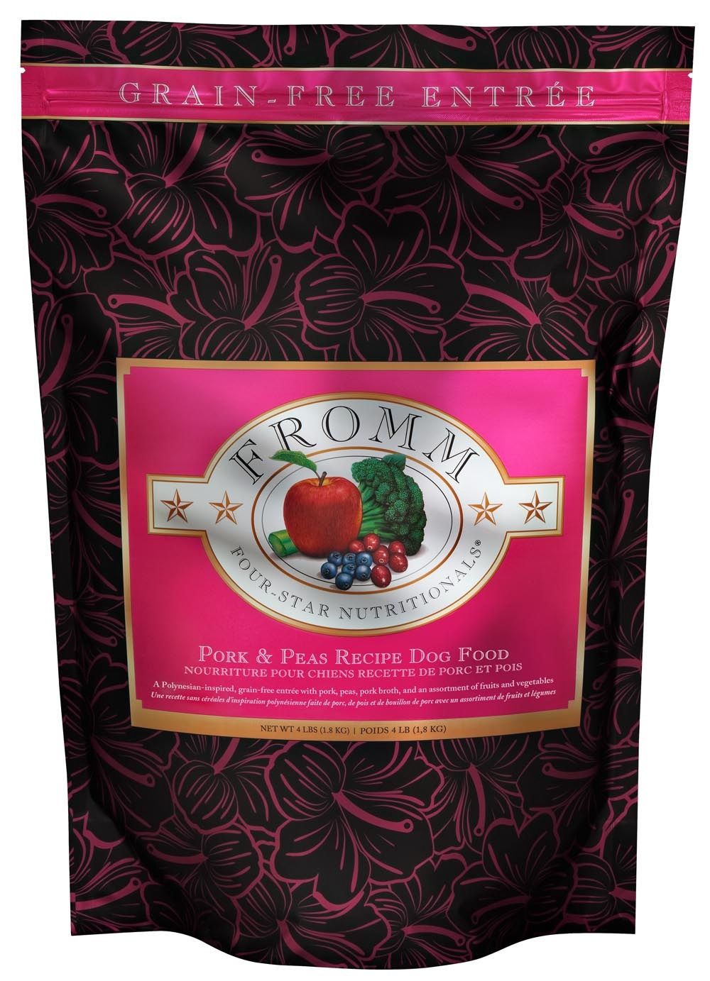 Fromm Four-Star Pork and Peas Grain Free Dry Dog Food, Size: 4LB