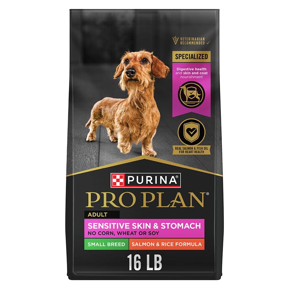 ProPlan Adult  Small Breed Sensitive Skin &amp; Stomach Salmon &amp; Rice Dry Dog Food, Size: 4lb
