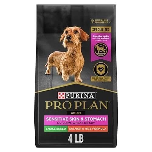 ProPlan Adult Small Breed Sensitive Skin &amp; Stomach Salmon &amp; Rice Dry Dog Food, Size: 4lb