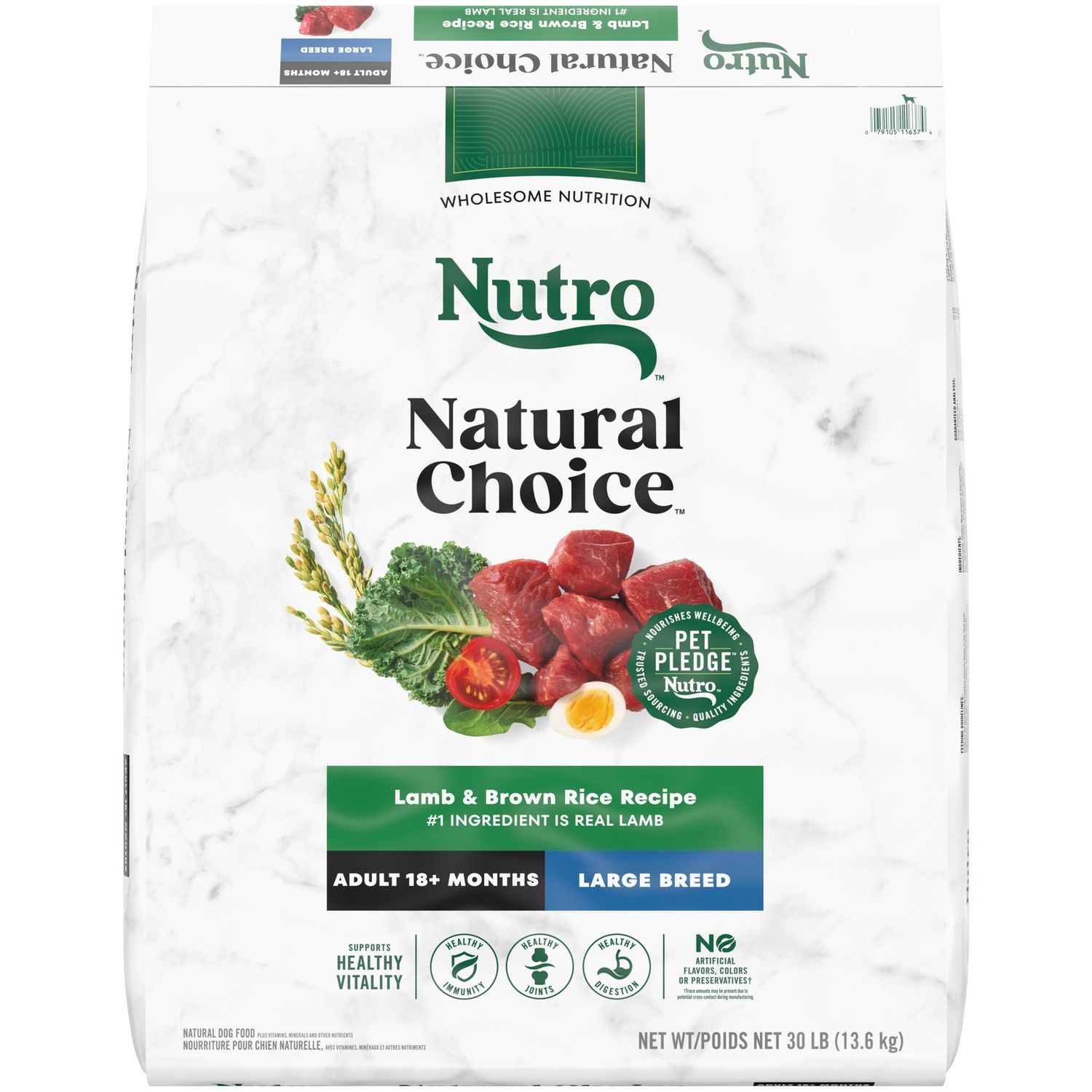 Nutro Natural Choice Lamb &amp; Brown Rice Large Breed Adult Dry Dog Food, Size: 30lb