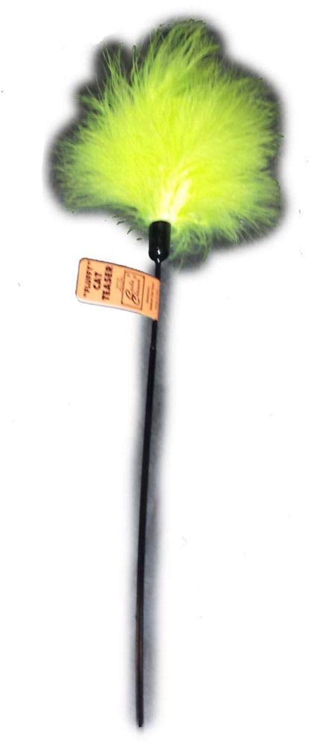Cat Claws Cat Teaser Fluffy Feather Wand Cat Toy Black/Green 18 inch