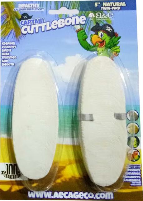 A&amp;E Cage Company Natural Cuttlebone for Pet Birds, Package Size: 2-pack, Size: 5 inch