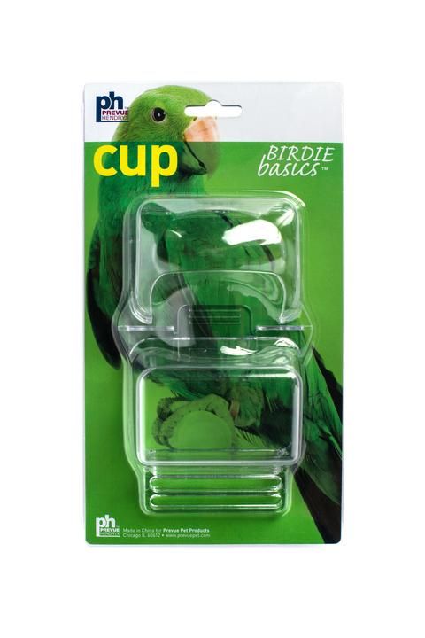 Prevue Pet Products Hooded Bird Cage Cup w/Bird Perch Replacement Food/Water Cup