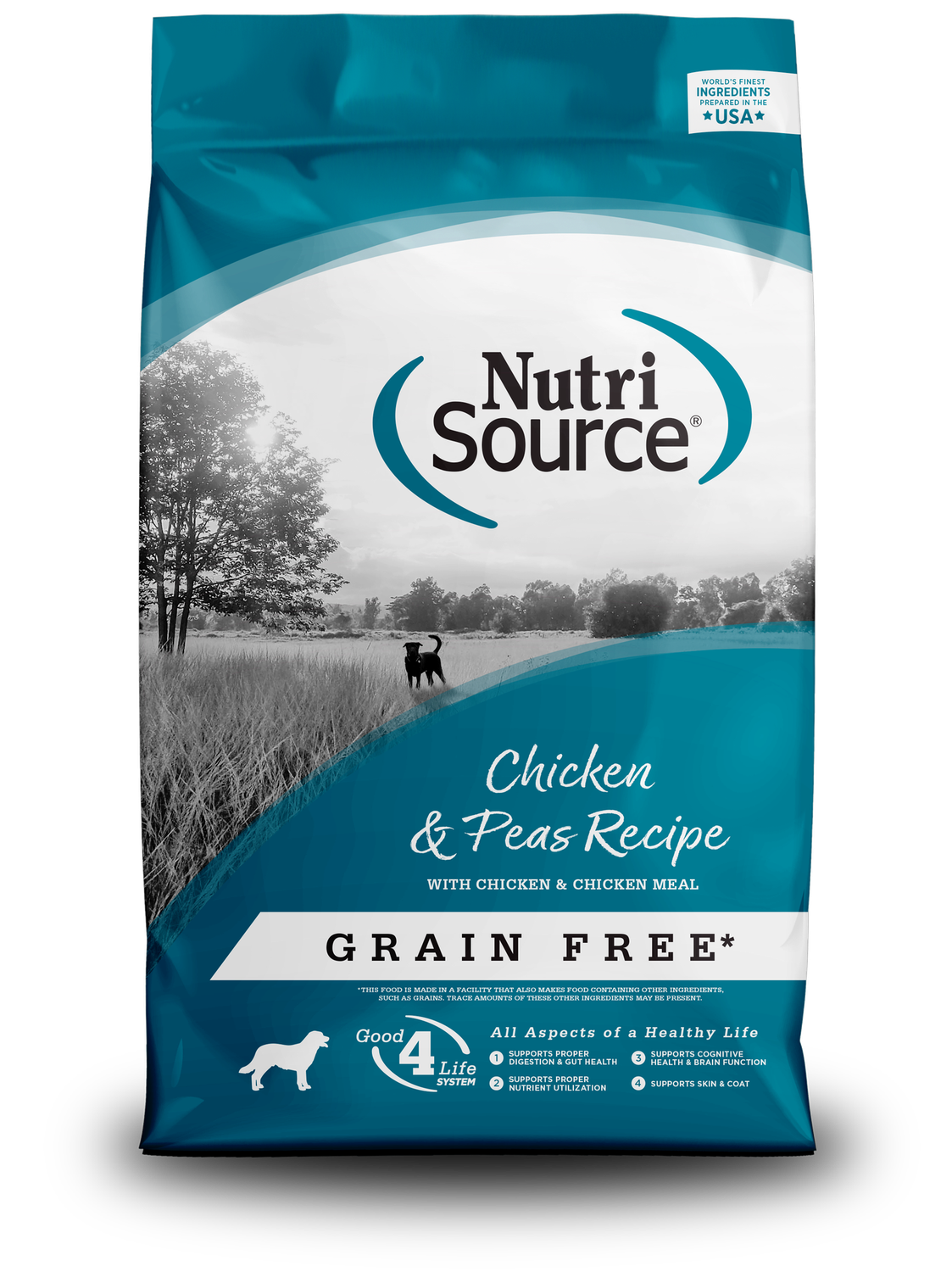 NutriSource Chicken &amp; Peas Grain Free Dry Dog Food, Size: 4LB