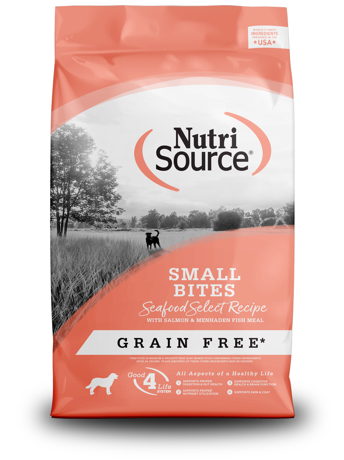NutriSource Small Bites Seafood Select Grain Free Dry Dog Food, Size: 4LB