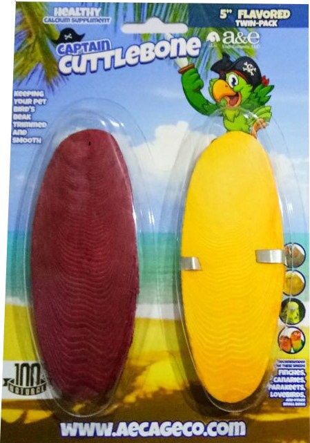 A&amp;E Cage Company Flavored Cuttlebone for Pet Birds, Package Size: 2-pack, Size: 5 inch