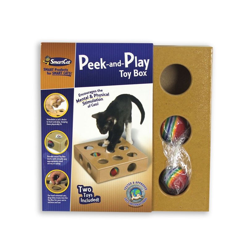 Pioneer Pet SmartCat Peek-and-Play Box w/2 Toys Cat Toy