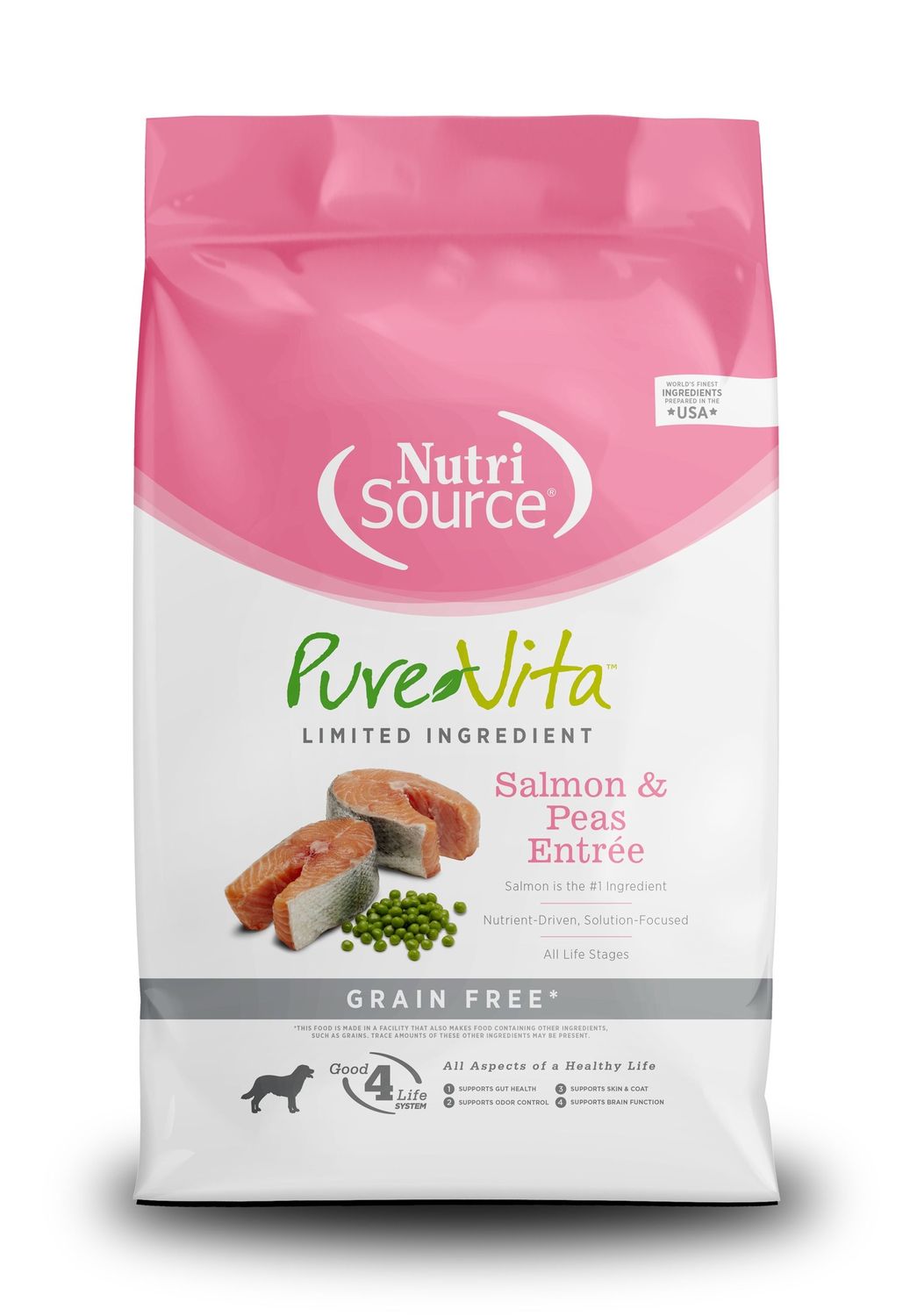 PureVita Salmon &amp; Peas Grain Free Dry Dog Food, Size: 4LB