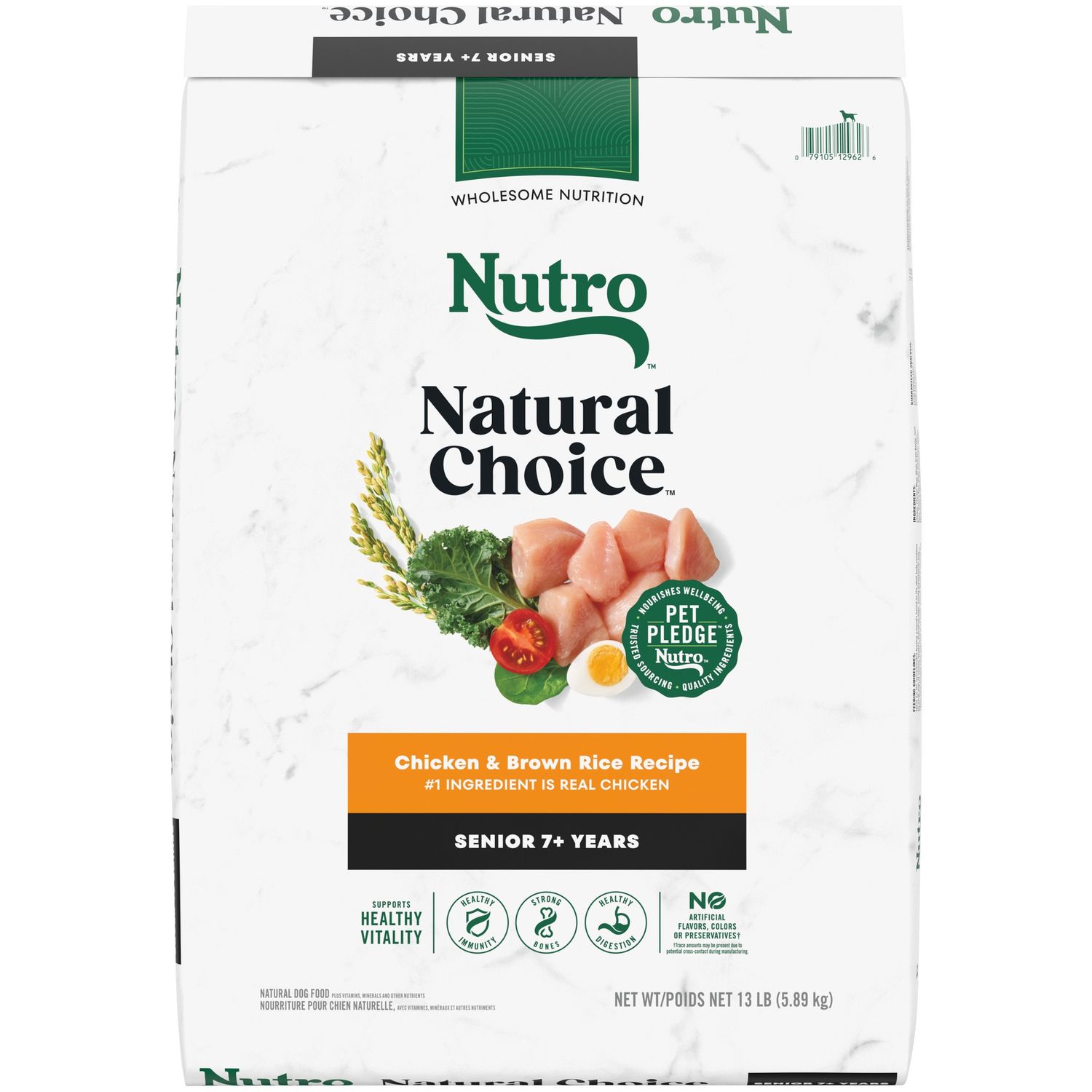 Nutro Natural Choice Chicken &amp; Brown Rice Senior Dry Dog Food, Size: 13lb