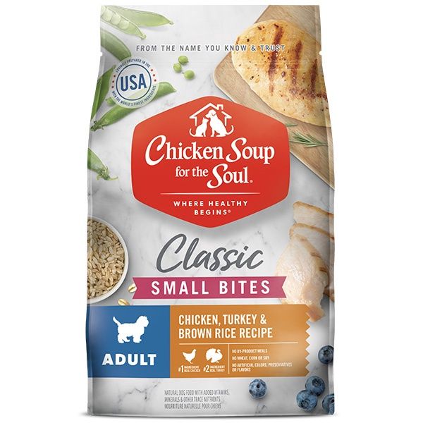 Chicken Soup for the Soul Classic Small Bites Adult Chicken, Turkey &amp; Brown Rice Dry Dog Food, Size: 4.5lb