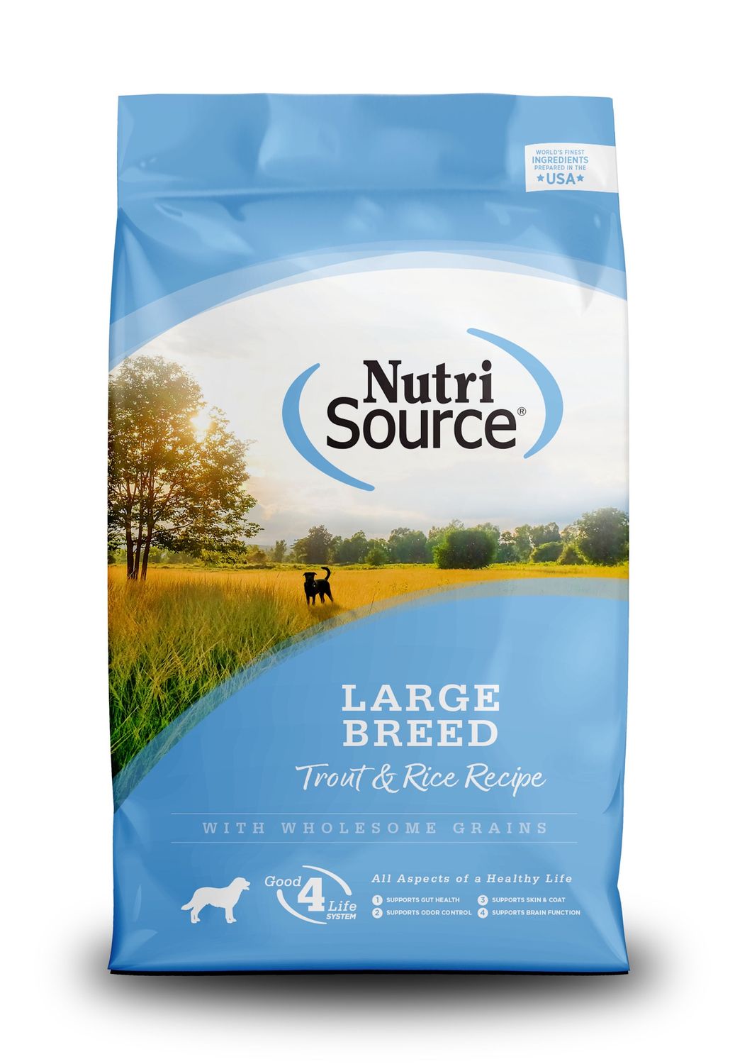 NutriSource Large Breed Trout &amp; Rice Dry Dog Food, Size: 26LB