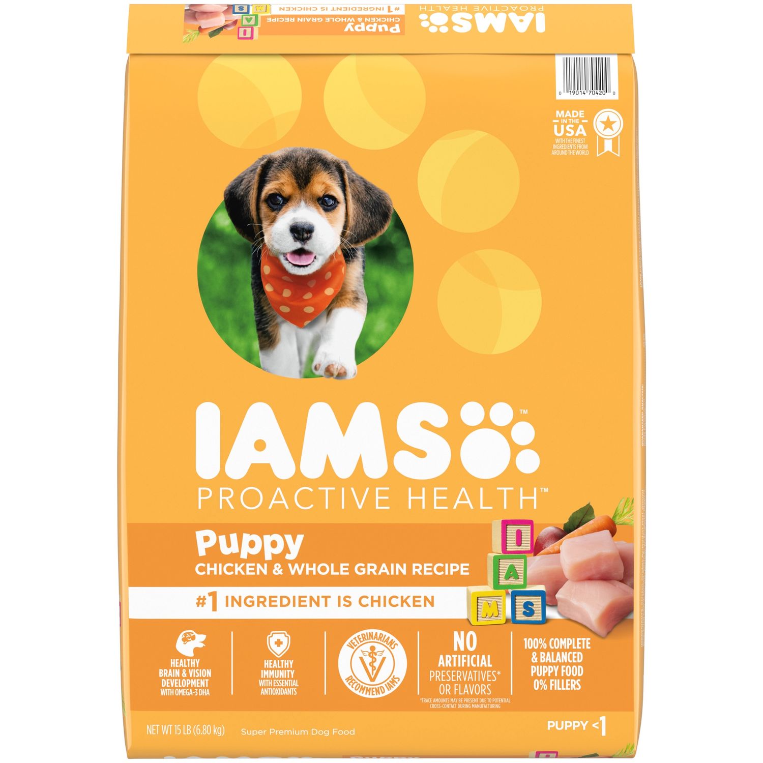 Iams Proactive Health Puppy Dry Dog Food, Size: 15lb