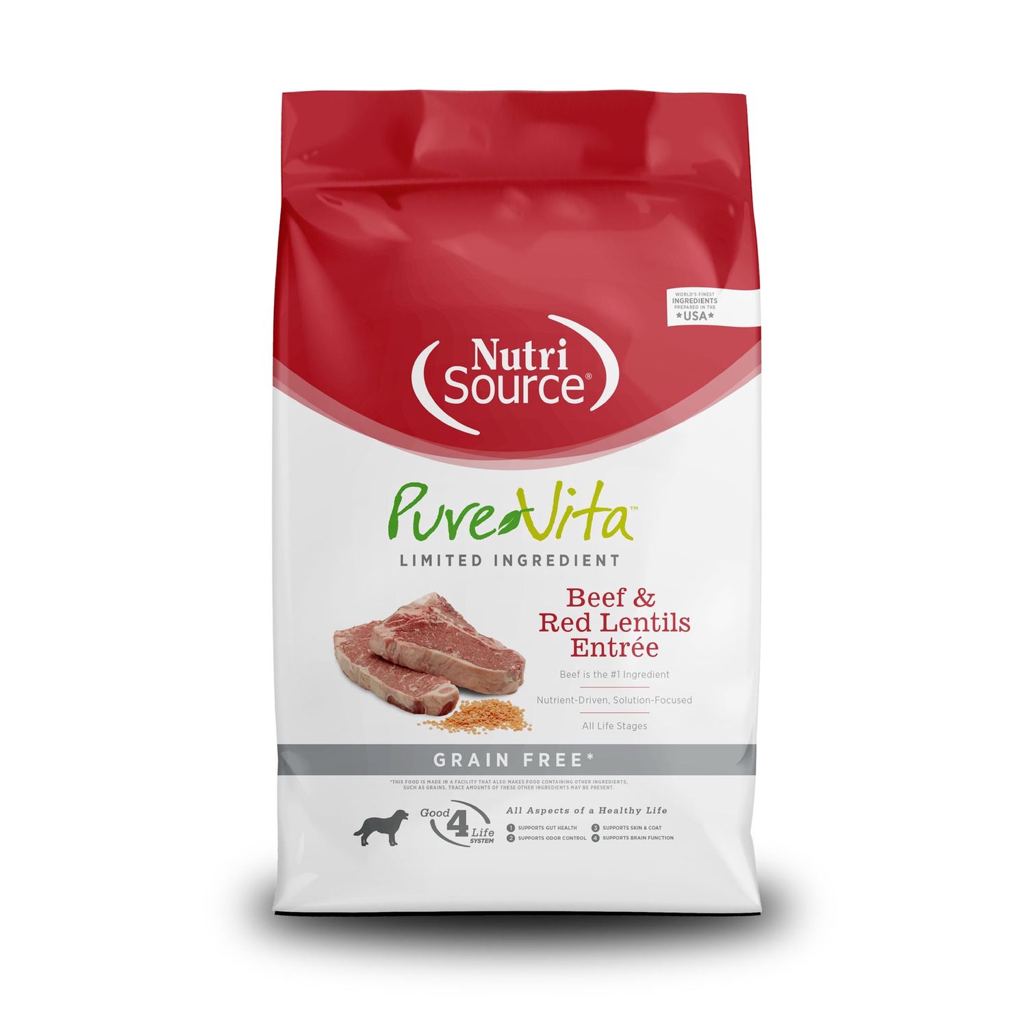 PureVita Beef &amp; Red Lentils Grain Free Dry Dog Food, Size: 4LB