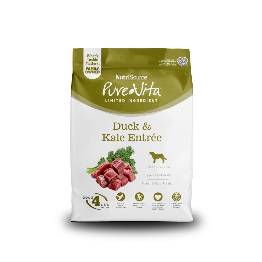 PureVita Duck &amp; Kale Grain Free Dry Dog Food, Size: 4LB