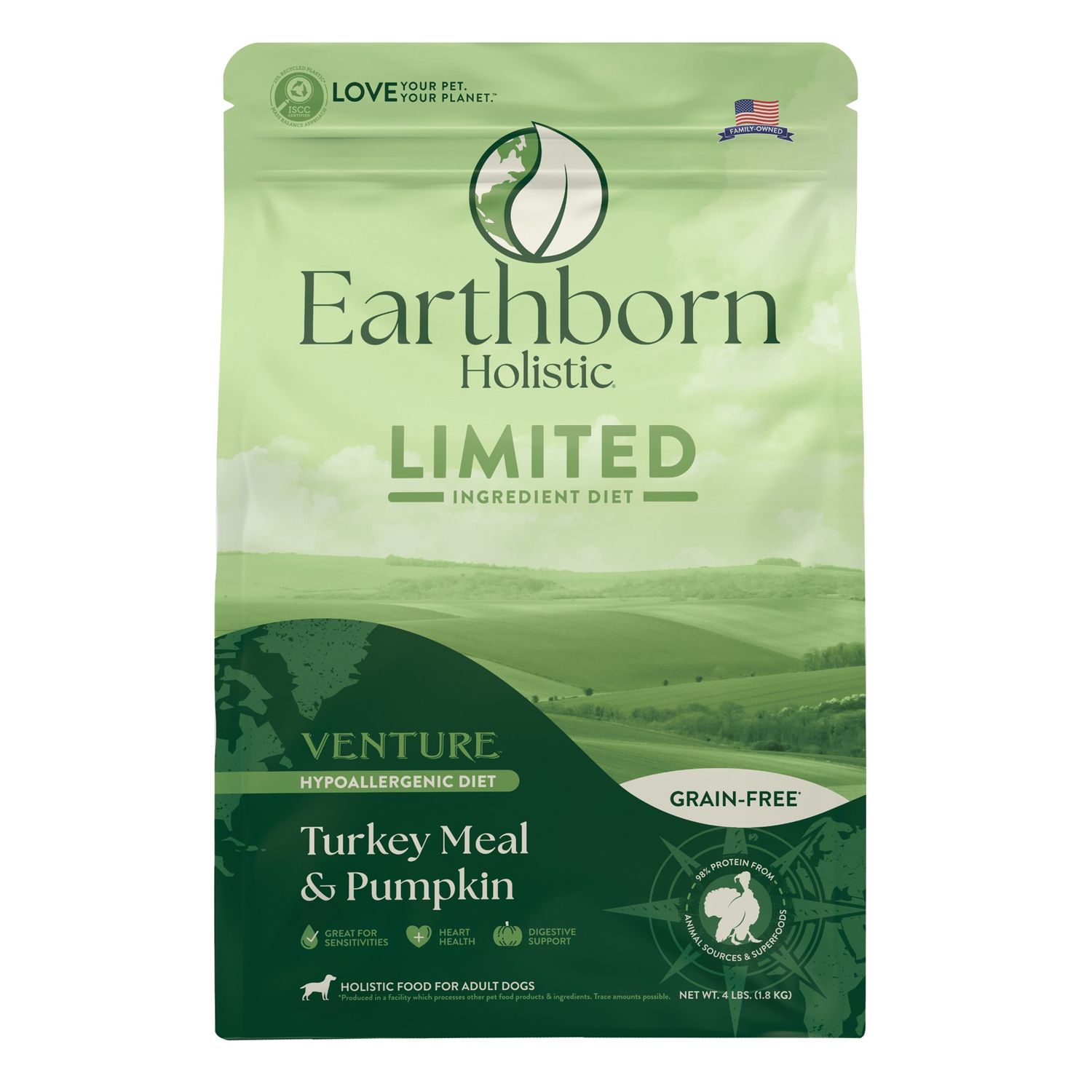 Earthborn Holistic Venture Turkey Meal &amp; Pumpkin Dry Dog Food, Size: 4lb