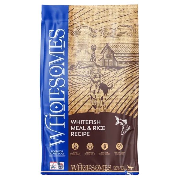 Wholesomes Whitefish Meal &amp; Rice Dry Dog Food, Size: 40lb