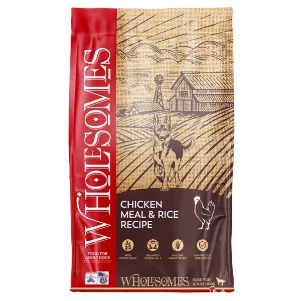 Wholesomes Chicken Meal &amp; Rice Dry Dog Food, Size: 40lb