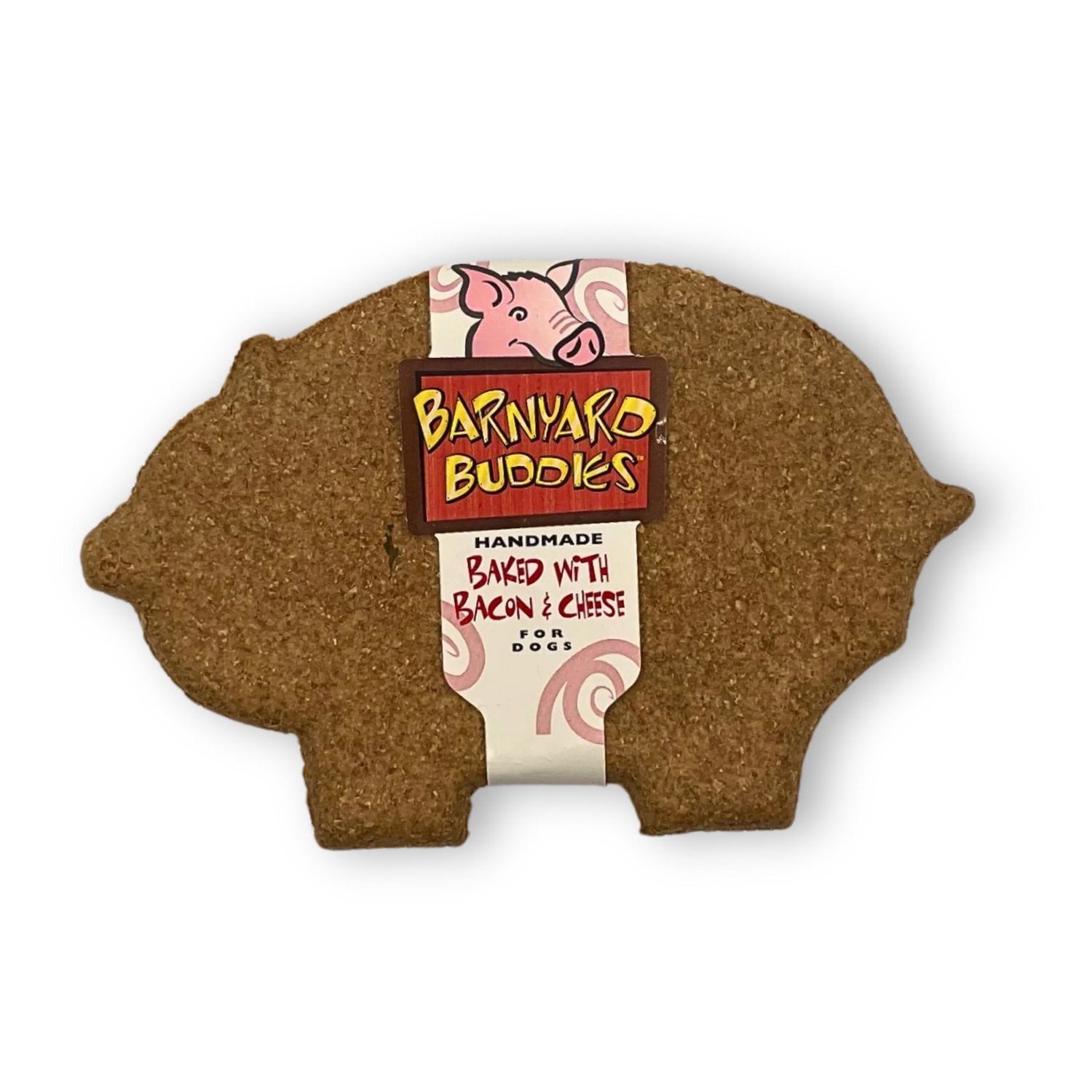 Nature's Animals Barnyard Buddies Dog Treat 6-Inch, Shape: Pig - Bacon &amp; Cheese