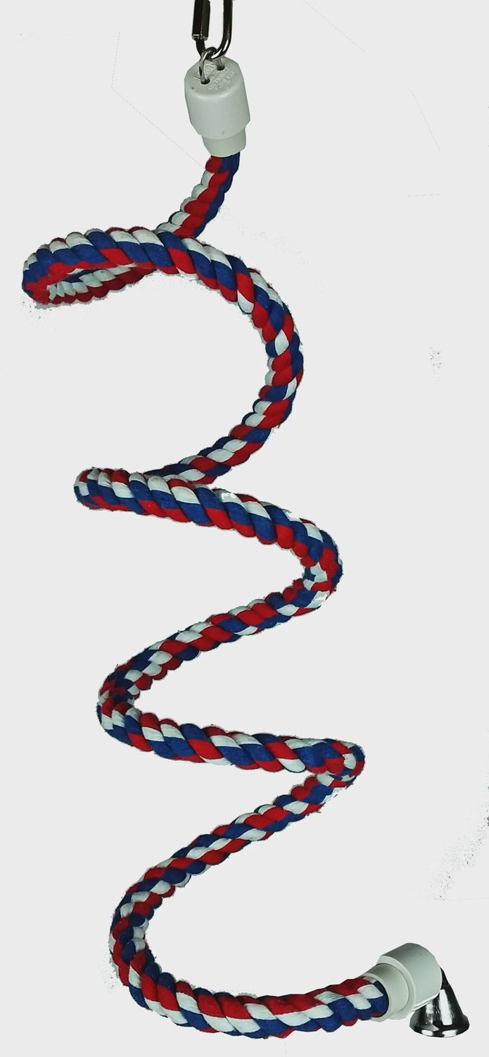 A&amp;E Cage Company Cotton Rope Boing with Bell Pet Bird Toy, Size: Small 52" x 0.5"