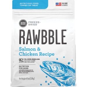 BIXBI Rawbble Salmon &amp; Chicken Recipe Freeze-Dried Food for Dogs, Size: 4.5oz