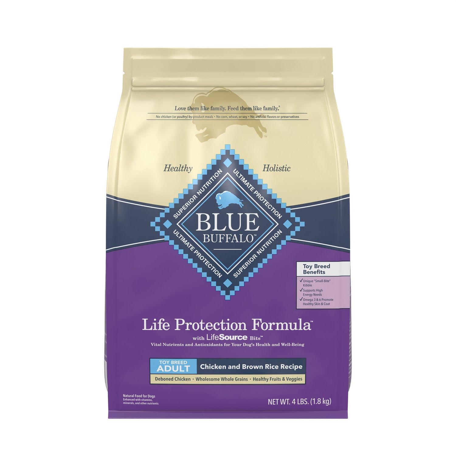 Blue Buffalo Life Protection Formula Toy Breed Chicken &amp; Brown Rice Dry Dog Food, Size: 4lb