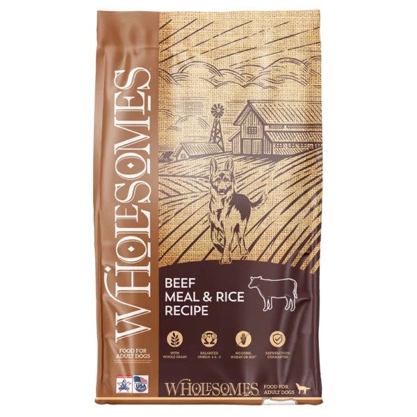 Wholesomes Beef Meal &amp; Rice Dry Dog Food, Size: 40lb