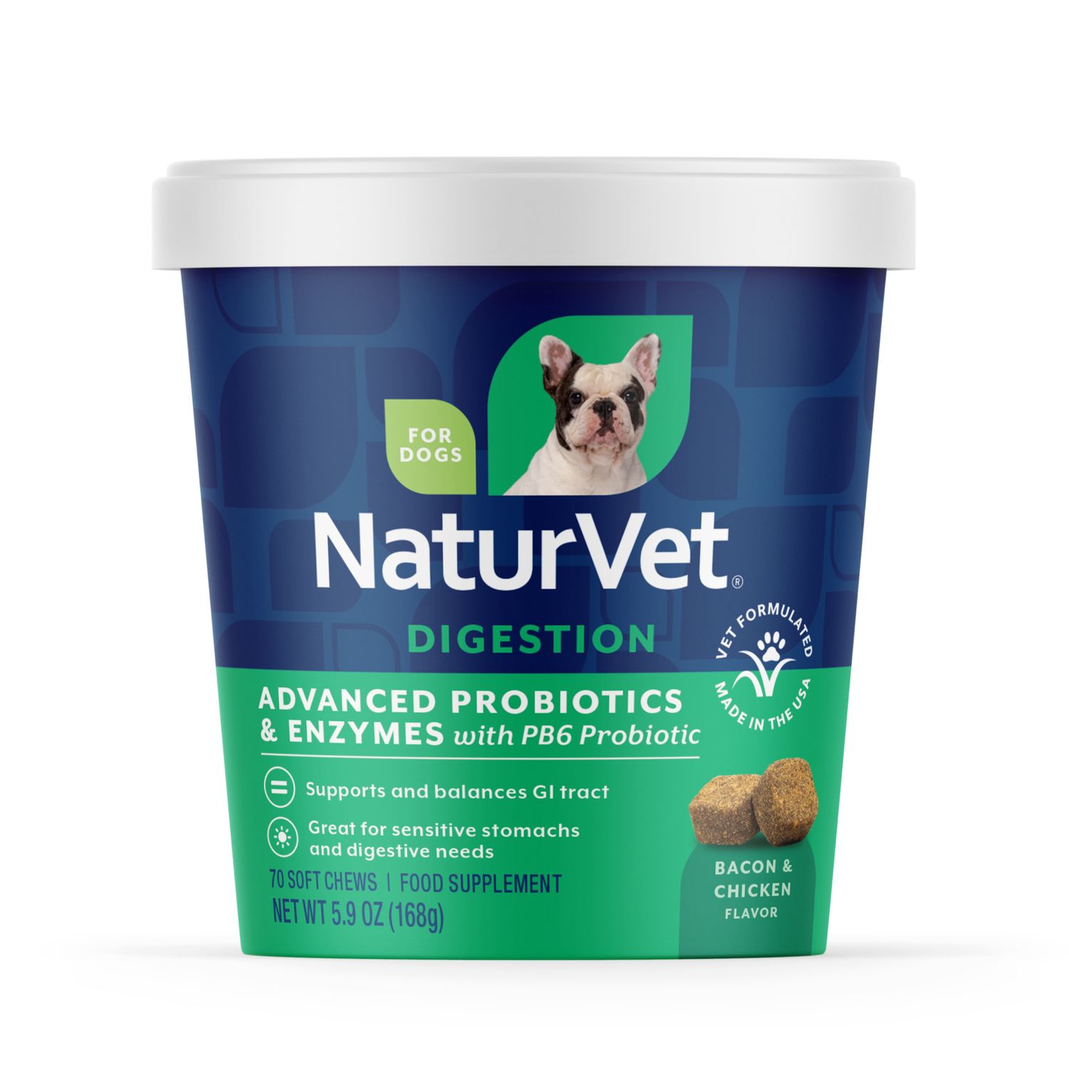 NaturVet Advanced Probiotics &amp; Enzymes Soft Chews, Size: 70 Count