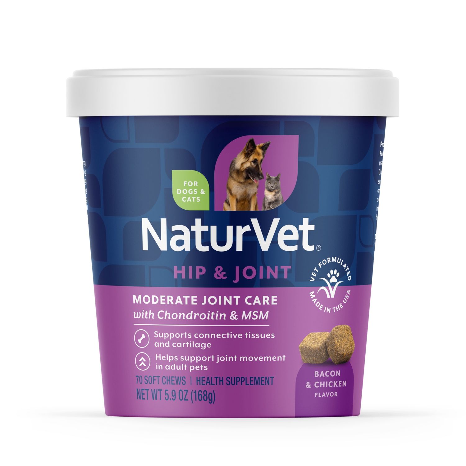 NaturVet Moderate Joint Care Soft Chews, Size: 70 Count