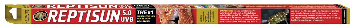 Zoo Med T8 ReptiSun 5.0 UVB Fluorescent Bulb, Size: 24 inch