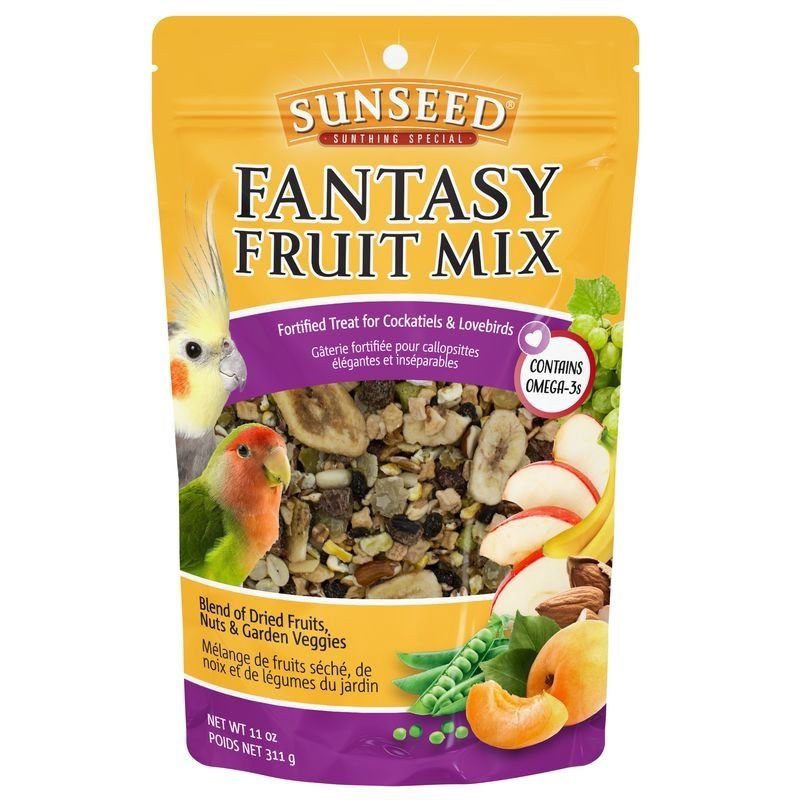 Sunseed Fantasy Fruit Mix Cockatiel and Lovebird Treat, Size: 11oz