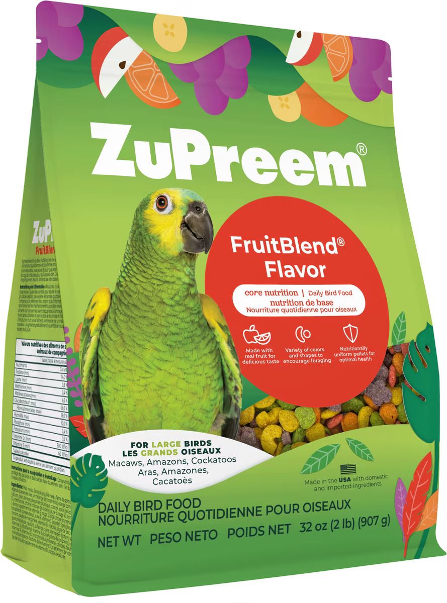 ZuPreem FruitBlend Bird Pellets for Large Birds, Package Size: 2lb