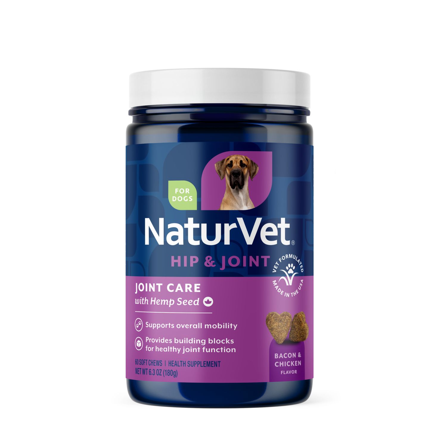 NaturVet Joint Care with Hemp Seed Soft Chews, Size: 60 Count