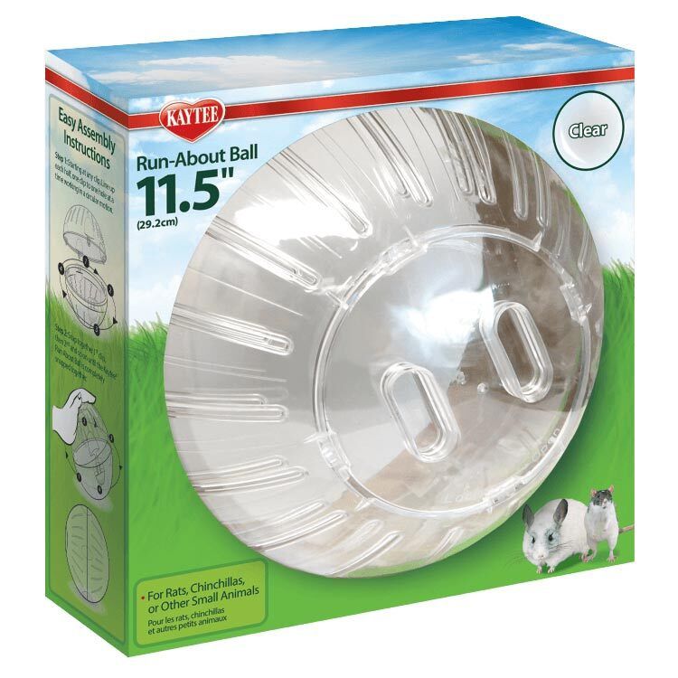 Kaytee Run-About Giant 11.5" Small Animal Exercise Ball, Color: Clear