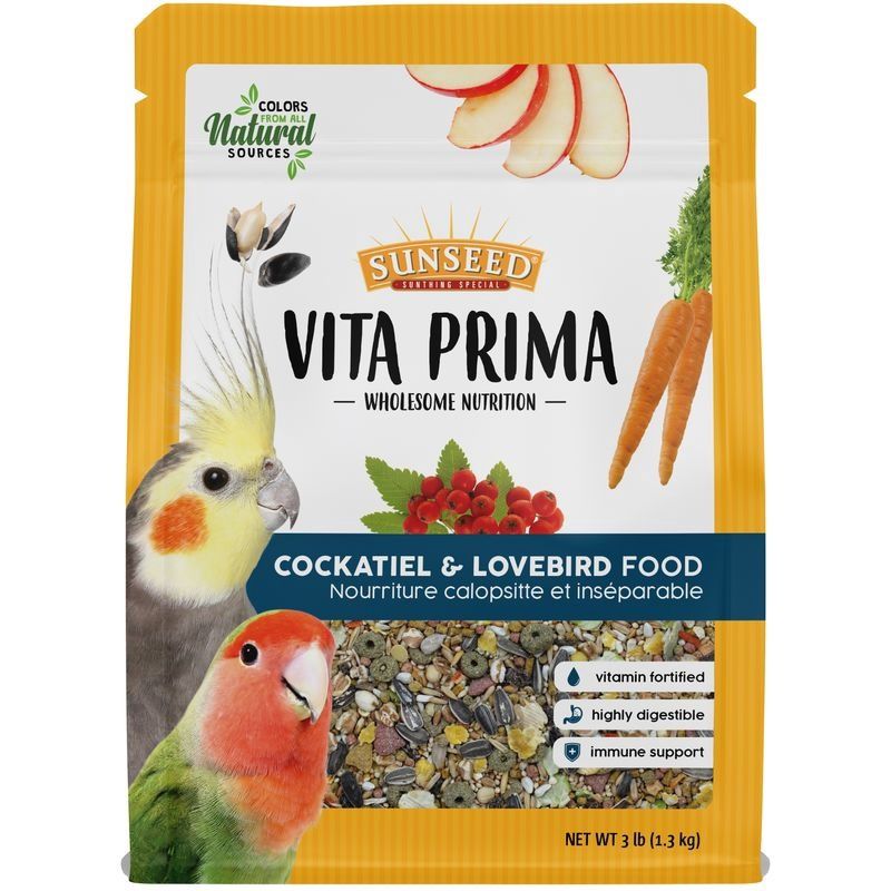 Sunseed Vita Prima Cockatiel &amp; Lovebird Food, Size: 3lb