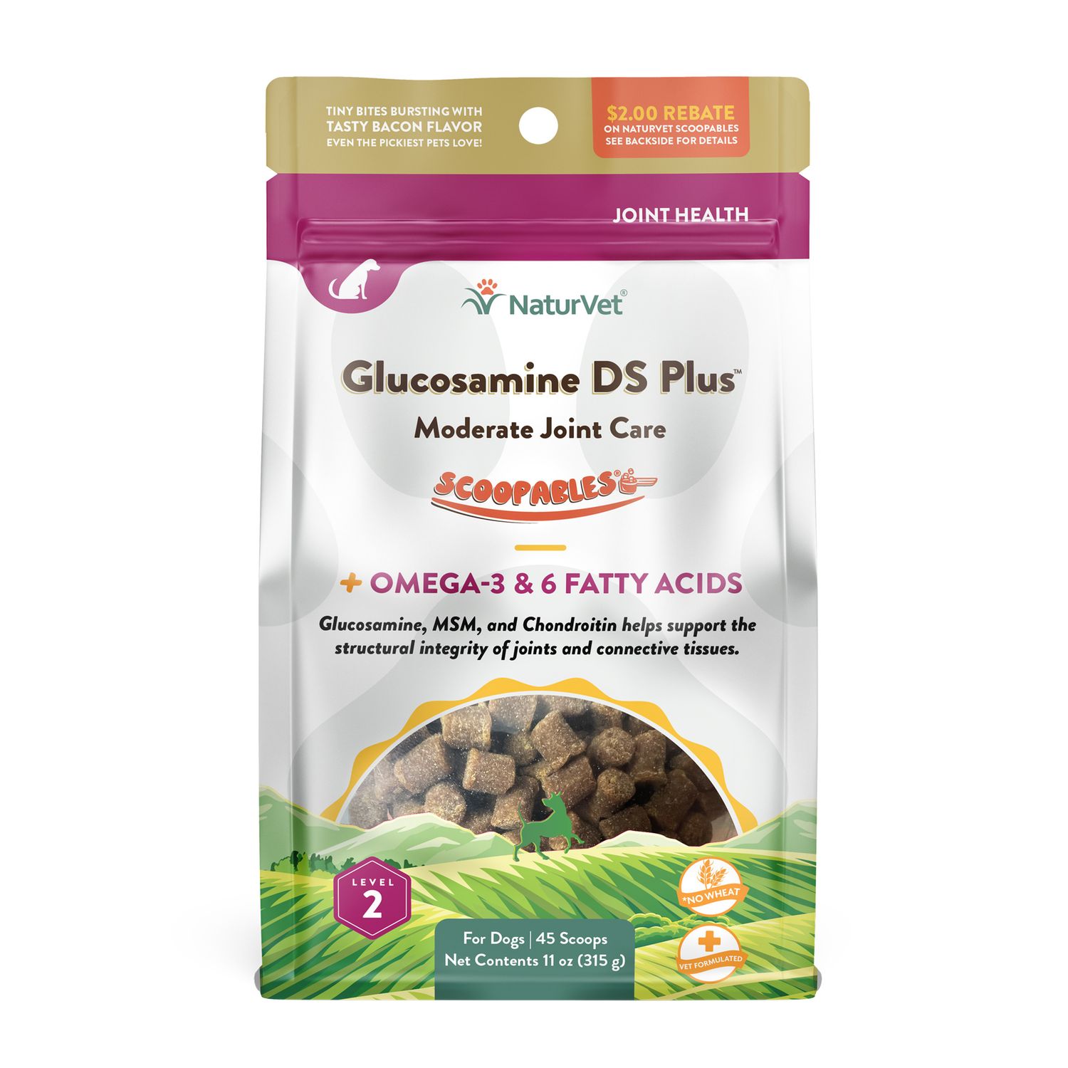 NaturVet Scoopables Glucosamine DS Plus Moderate Joint Care, Size: 11oz