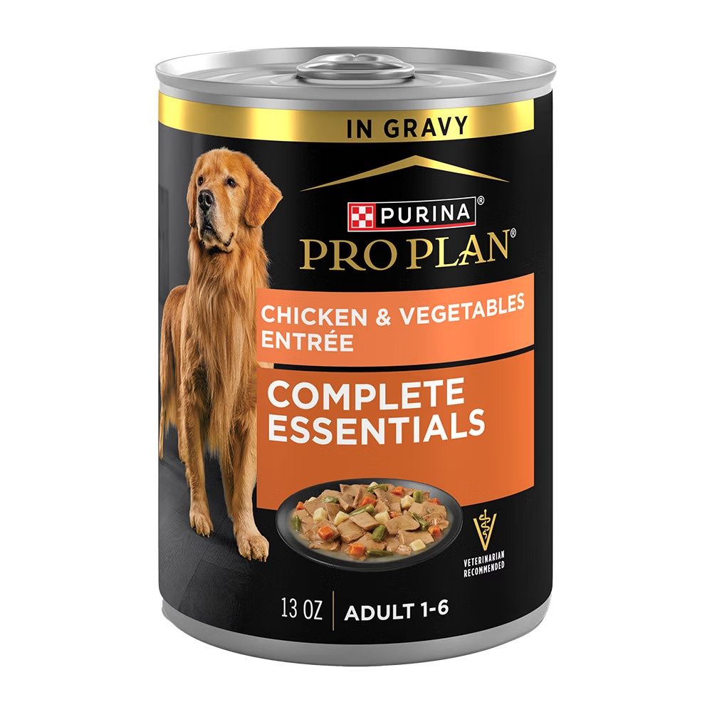 Pro Plan Adult Chicken &amp; Vegetables Entrée Slices In Gravy Wet Dog Food, Size: 13oz