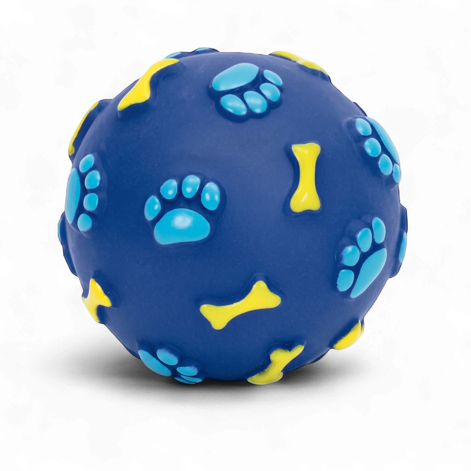 Rascals 2.5" Vinyl Bone Print Ball - Squeaker Dog Toy