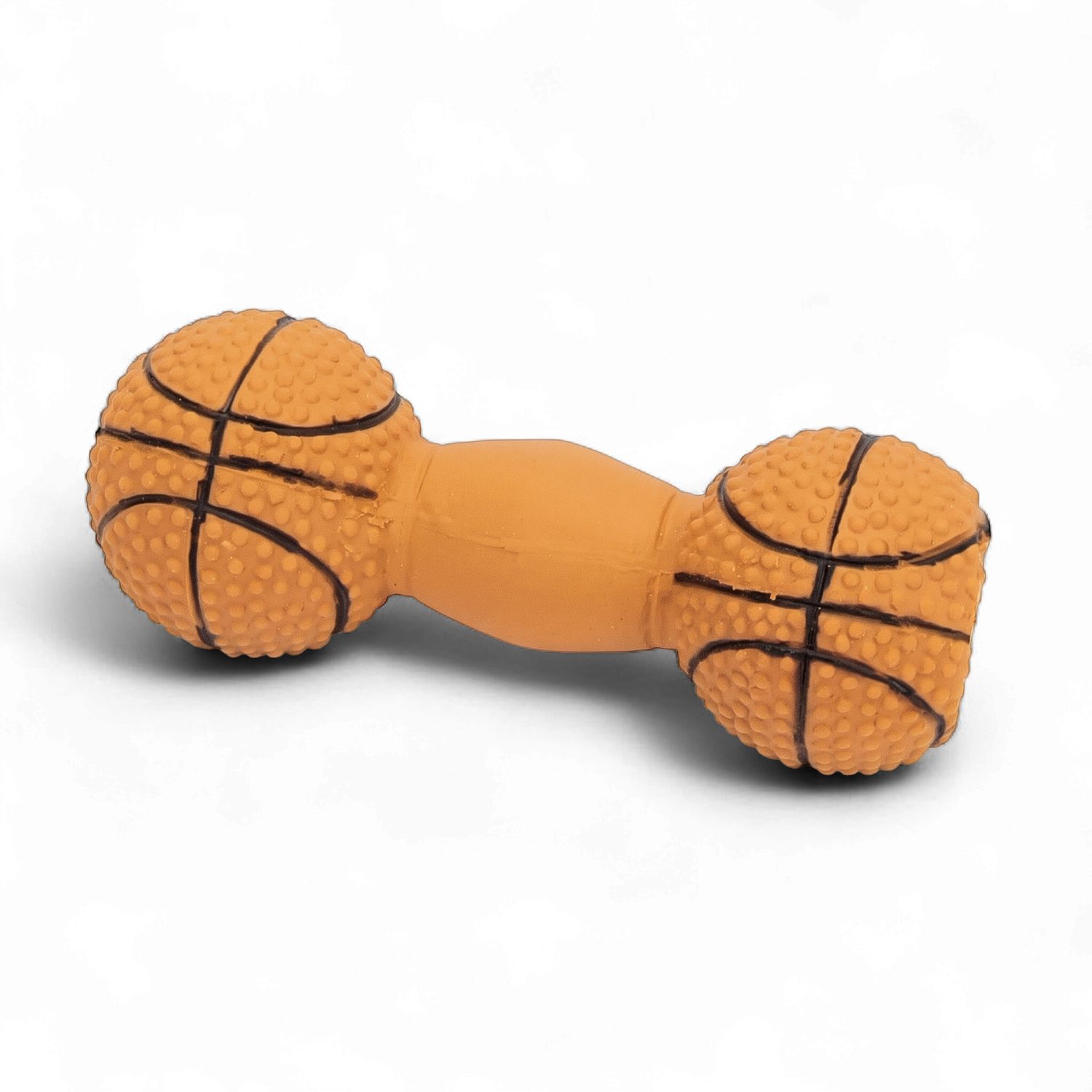 Rascals 4" Latex Basketball Dumbbell - Squeaker Dog Toy