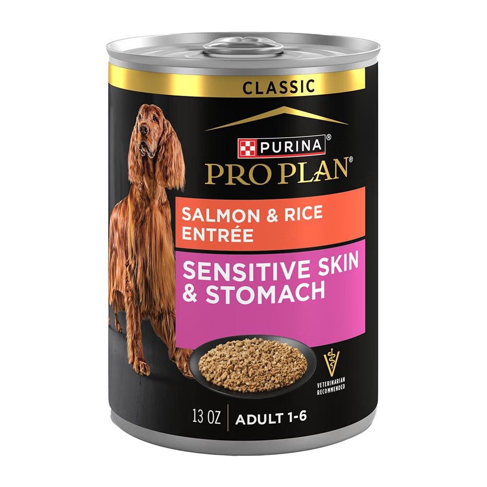 Pro Plan Sensitive Skin &amp; Stomach Salmon &amp; Rice Entrée Wet Dog Food, Size: 13oz