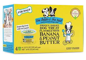 The Bear &amp; The Rat Frozen Yogurt Dog Treats (4 - 3.5oz cups), Flavor: Banana Peanut Butter