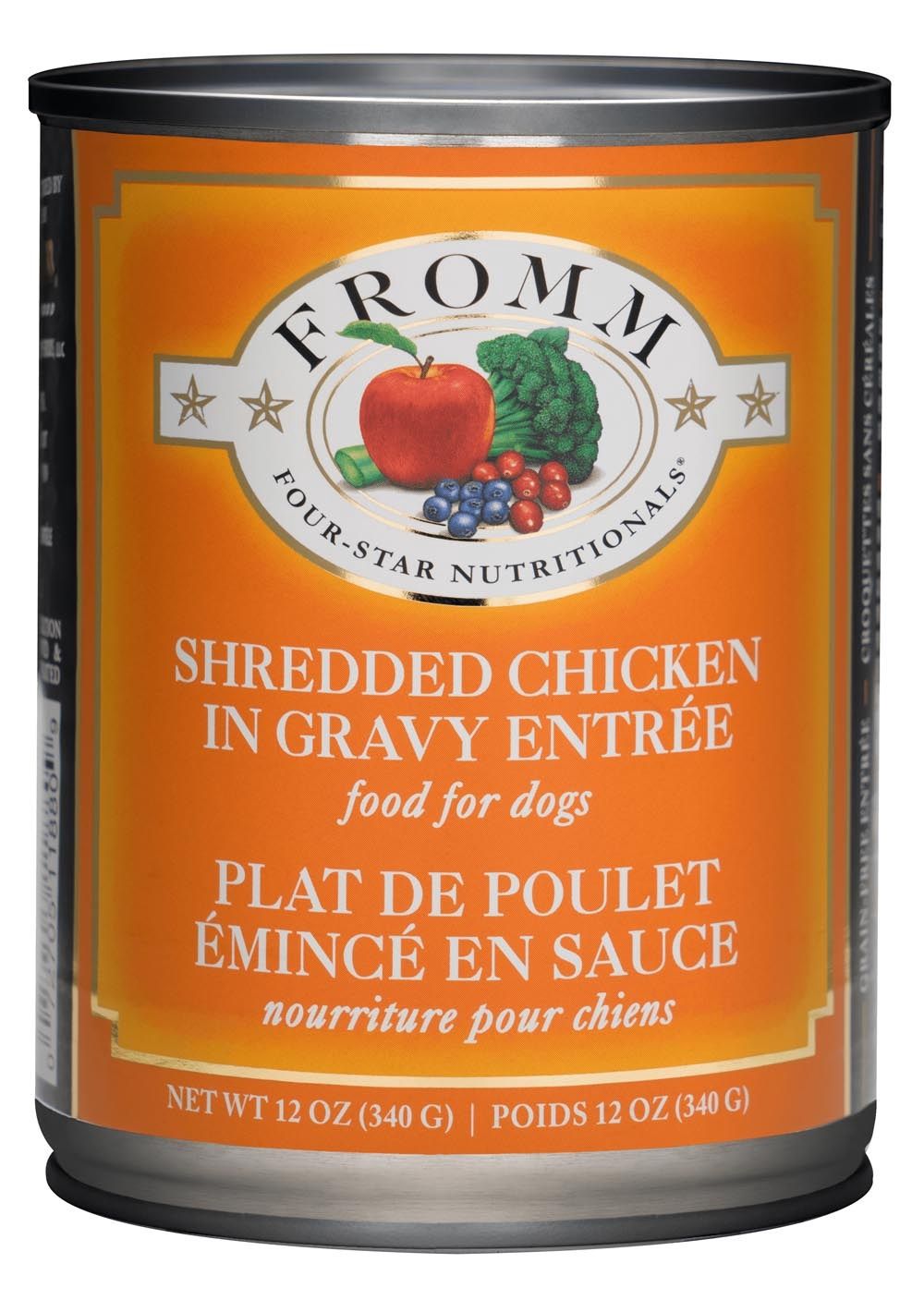 Fromm Four-Star Shredded Chicken in Gravy Grain Free Wet Dog Food, Size: 12OZ