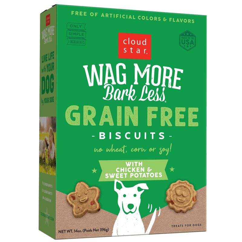 Wag More Grain Free Chicken &amp; Sweet Potato Crunchy Biscuits, Size: 14oz