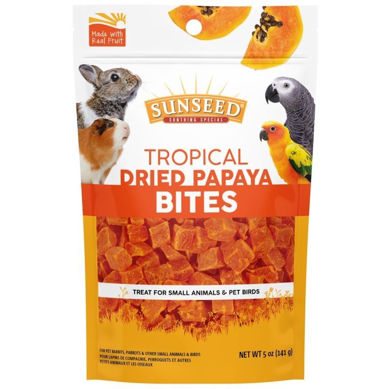 Sunseed Tropical Dried Papaya Bites, Size: 5OZ