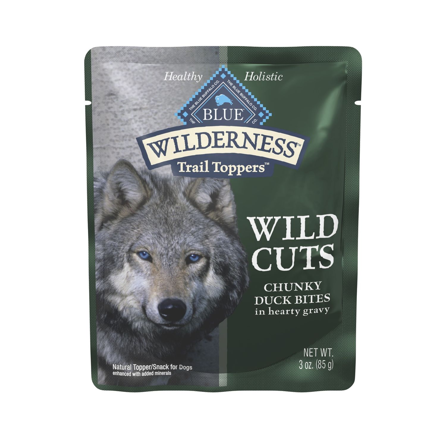 Blue Buffalo Wilderness Wild Cuts Chunky Duck Bites Wet Dog Food Topper, Size: 3oz