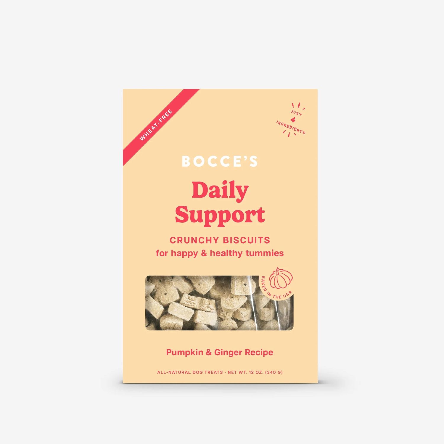 Bocce's Daily Support Belly Aid Biscuit Dog Treats, Package Size: 12oz