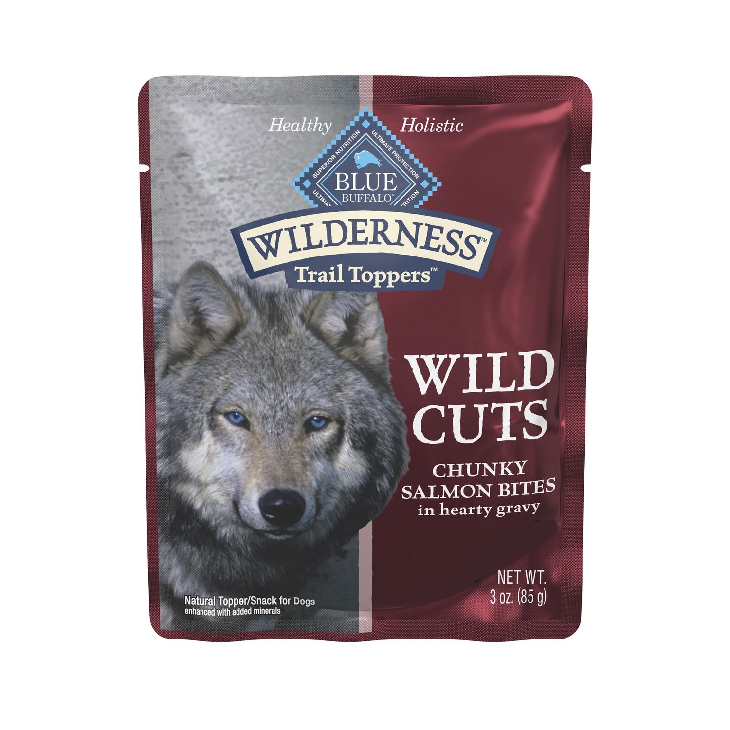 Blue Buffalo Wilderness Wild Cuts Chunky Salmon Bites Wet Dog Food Topper, Size: 3oz