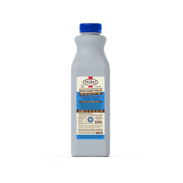 Primal Raw Goat Milk for Cats &amp; Dogs Blueberry Pom Recipe, Size: 32oz