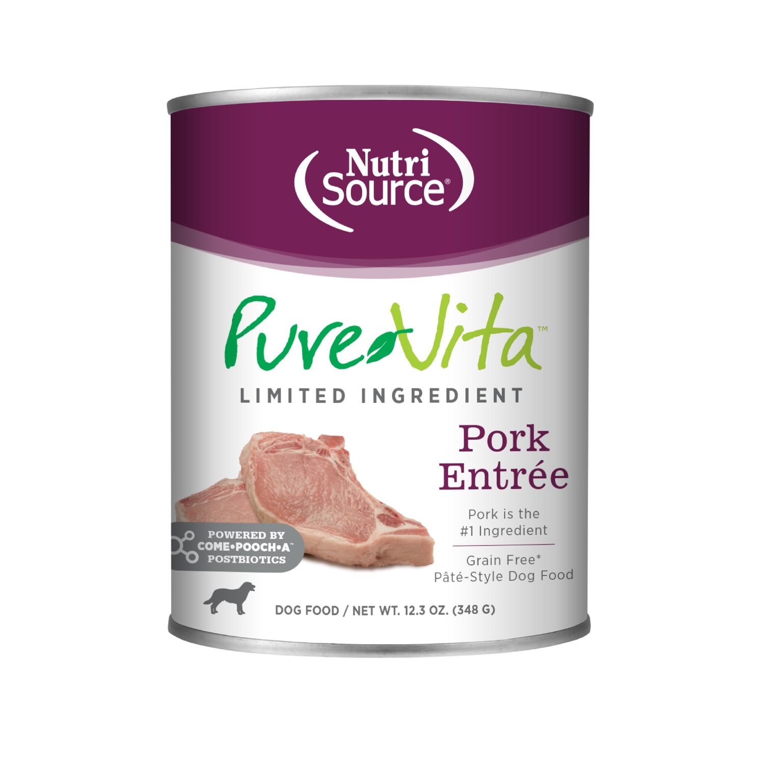 PureVita Pork Entree Grain Free Wet Dog Food, Size: 12.3oz